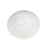 Simple Designs Round Flushmount Ceiling Light with Scroll Swirl Design FM3000-WHT